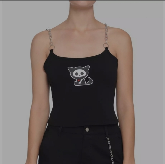 Skelanimals Chain Crop Tank Top - Picture 1 of 5